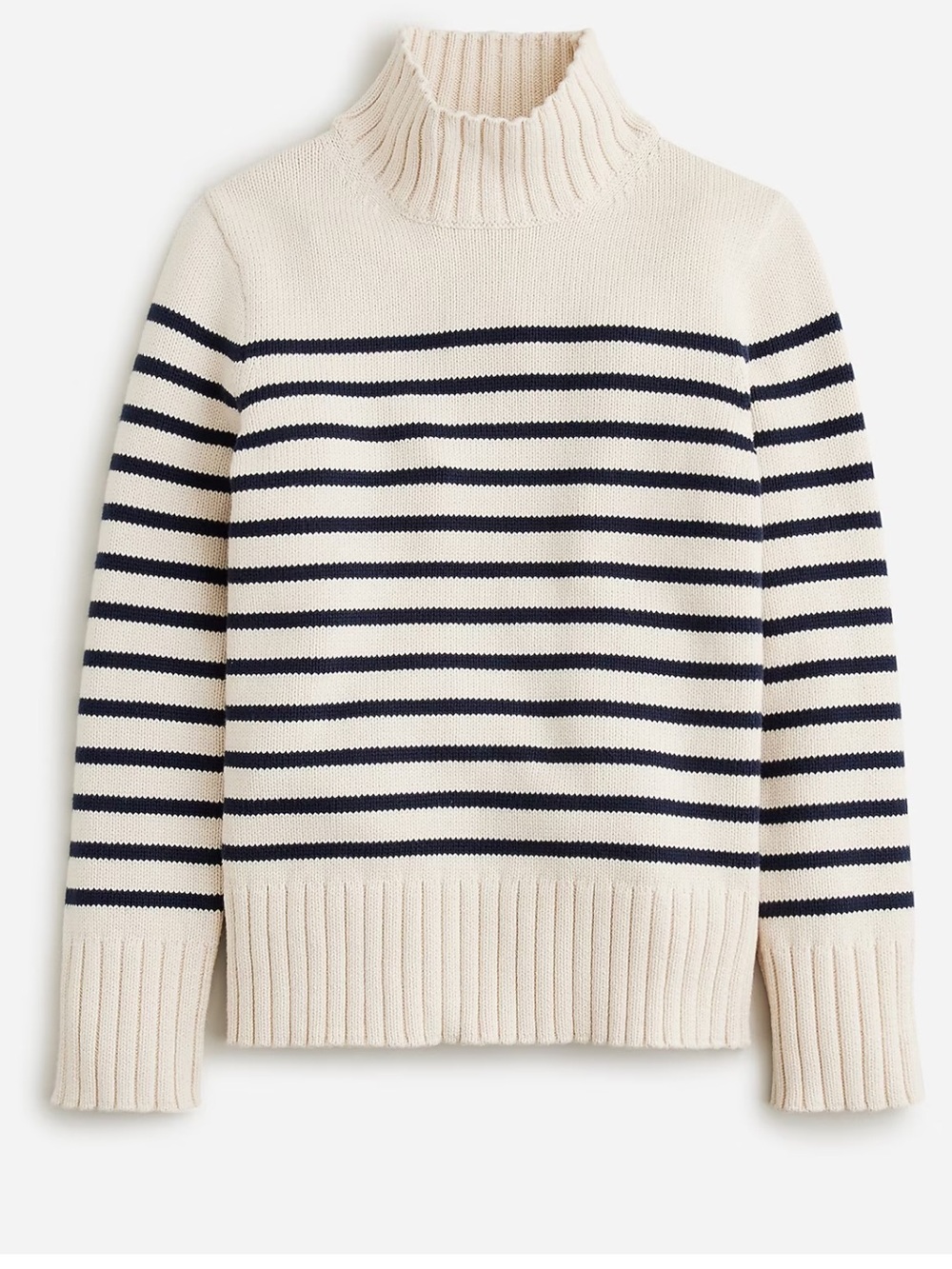 J. Crew Cream and Navy Striped Turtleneck Sweater - Women size large